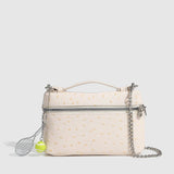 RACING STYLE OSTRICH GRAIN SHOULDER BAG_CWAB5724