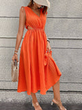 Waist-Exposed V-Neck Sexy High-Waisted Dress