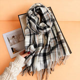Vintage Plaid Winter Cashmere Feel Tassel Scarf_Cwasc03261