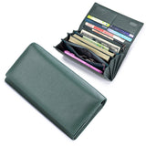 Womens Leather Long Wallet Large Capacity_Cuab00401