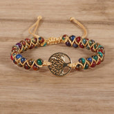 COLORED GOLD SANDSTONE TREE OF LIFE WOVEN BRACELET_CWAJE3959