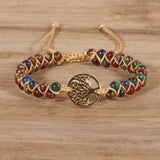 COLORED GOLD SANDSTONE TREE OF LIFE WOVEN BRACELET_CWAJE3959