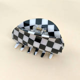 3.23"Checkered Hair Claw Clip_Cwaha0313