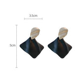 EXAGGERATED PLEATED GEOMETRIC LUXURY EARRINGS_CWAJE2354