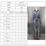 PLUS SIZE PRINTED DRESS POLO COLLAR LONG SLEEVE_CWDMD5969