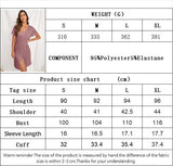 V-Neck Short-Sleeved Single-Breasted Home Dress