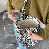 Cwab3905_Leopard Print Large Capacity Canvas Shoulder Bag