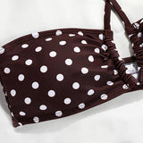 NEW BANDEAU STRAP SOLID COLOR SPLIT SWIMSUIT_CWMW0248