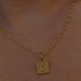 STAINLESS STEEL U SHAPED NECKLACE WITH ZIRCONIUM_CWMM5600