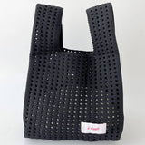 SOLID COLOR KNITTED HOLLOW SHOULDER BAG HANDBAG_CWAB1496