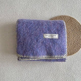 SOLID WOOL BLEND KNIT SCARF COLOR BLOCKED TRIM_CWASC2291