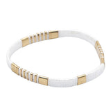 Multi-Layered Tila Beads Braided Gold Bead Bracelet_Cwmm3817