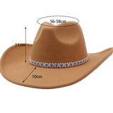 ETHNIC STYLE FELT COWBOY FEDORA HAT_CWAH04435