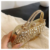 RHINESTONE CLUTCH BAG TASSEL LADY EVENING BAG_CWAB3251
