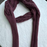 Cwasc1793_Twisted Hollow Long Sleeve Shawl Collar Scarf