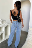 Stylish Retro Straight-Leg Baggy Denim Pants