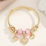 Trendy Beaded Bracelet With Bear Swan Heart_Cwmm8500