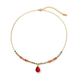 RED PENDANT ELEGANT AND LUXURIOUS CLAVICLE CHAIN_CWAJE1424