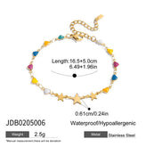 BRIGHT ENAMEL HEART STAR BRACELET 18K GOLD STEEL_CWAJE4812