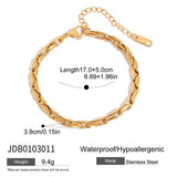 18K GOLD TITANIUM STEEL CHAIN BRACELET_CWAJE4786