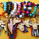 Western New Tassel Bracelet Bull Head Keychain_Cwmm1285