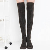AUTUMN AND WINTER SOLID COLOR LONG STACKED SOCKS_CWMS0862