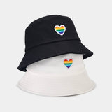 RAINBOW HEART FOLDABLE BUCKET HAT_CWAH1638