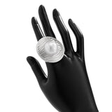 IRREGULAR GEOMETRIC ELLIPSE ALLOY WINDING RING_CWMM3229