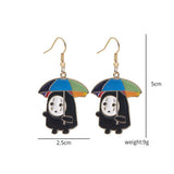 CARTOON FUNNY SEA URCHIN GHOST EARRINGS_CWAJE1846