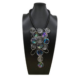CRYSTAL ALUMINUM WIRE NECKLACE EARRING SET_CWMM4968
