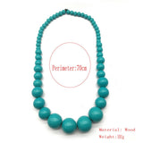 COLORFUL WOODEN LARGE ROUND BEAD LONG NECKLACE_CWMM4562