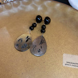 SILVER NEEDLE DROPS OIL LEAVES WATER DROPS EARRINGS_CWAJE205