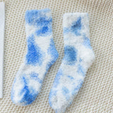 Women Padded Tie-Dyed Coral Velvet Socks_Cwms0346