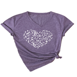 HEART AND MUSIC V NECK T SHIRT RELAXED FIT_CWTTS1541