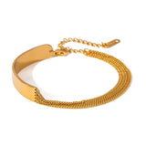 18K GOLD FIVE LAYER CHAIN BRACELET NO FADE_CWAJE4707