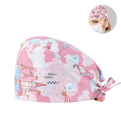 SURGICAL CAP SCRUB CAP COTTON TIE PRINT CAP_CWAH3322