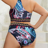 PLUS SIZE PRINTED TANKINI BIKINI SWIMSUIT_CWMW0225