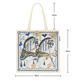 HEART SADDLE CANVAS TOTE BAG FOR WOMEN_CWAB5129