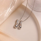 HIP HOP 26 LETTERS PENDANT NECKLACE SILVER CHAIN_CWMM5865