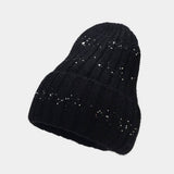 OUTDOOR COLD PROOF CURLED SEQUINED KNITTED HAT_CWAH1604