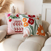 FLORAL EMBROIDERED SQUARE PILLOW COVER SOFA CUSHION_CWMM7708