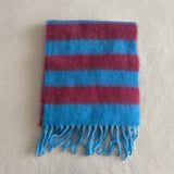 BLUE BROWN STRIPE SCARF THICK WINTER WRAP_CWASC2332