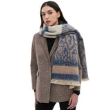 LEOPARD JACQUARD SCARF UNISEX WINTER KNIT WRAP_CWASC0860