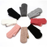 Winter Womens Cute Thick Knit Touchscreen Gloves_Cwag0271