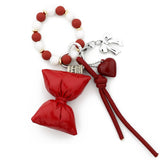 SILICONE BEAD BRACELET HEART BAG CHARM KEYCHAIN_CWAB5028
