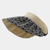 SUMMER STRAW REVERSIBLE VISOR HAT WIDE BRIM CAP_CWAH3298