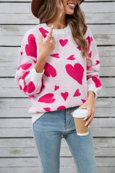 Valentines Day Matching Heart Jacquard Sweater