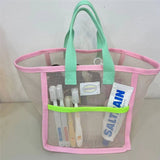 PORTABLE MESH BEACH BAG TRAVEL STORAGE BAG_CWAB1926