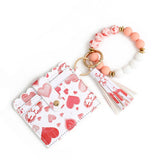 HEART PRINT BRACELET CARD HOLDER KEYCHAIN_CWMM1288