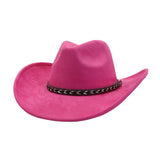 Unisex Western Suede Cowboy Fedorahat Ethnic Style_Cwah04398